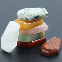 30x20mm Crystal Coffin feng Shui Reiki Energy Healing Stone Coffin Carving Collection For Home Decor Gemstone