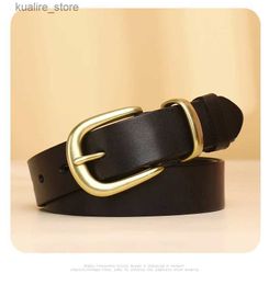 Belts Women Genuine Leather Belt Cowskin Strap Luxury Alloy Pin Buckle Fashion Fancy Vintage Jeans Belt Skirt Decoration L240308