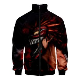 Men039s Hoodies Sweatshirts Bleach Japanese Anime 3d Stand Collar Hoodie Hood Men Women Zipper Jackets Long Sleeve Zip Up Uni2494016