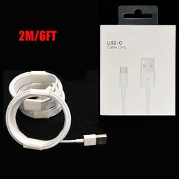 Высококачественный 2M 6 -футовый 1M 3 -футовый USB -кабели типа C Кабель быстрого зарядки быстрого зарядного шнура для iPhone 7 8 x 11 12 13 и смартфоны Samsung Android