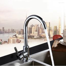 Kitchen Faucets Stainless Steel Silver/Brushed 360 Rotate Single Handle Sink Faucet Deck Mount Mixer Taps Torneira