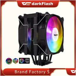 Fans & Coolings Fans Coolings Darkflash 4 Heatpipes Argb Cpu Cooler Radiator Silent Pwm 4Pin 250W For Intel Lga 1150 1151 1155 1200 13 Dhwzq