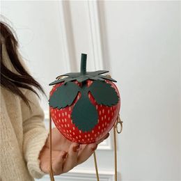 Cute Strawberry Shoulder Bag Women Small Chain Crossbody Phone 240301