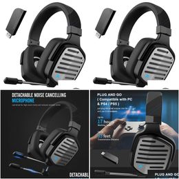 Headphones & Earphones Headphones Earphones Wireless Gaming Headset 2.4G Wireless/Wired Bass Surround Soft Earmuffs Noise Reduction W Dho09