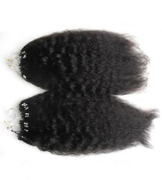 200g Coarse yaki Loop Micro Ring Hair 1gs 100gpack 100 Human Hair Kinky Straight Micro Bead Links Remy Hair Extensions 180394259122