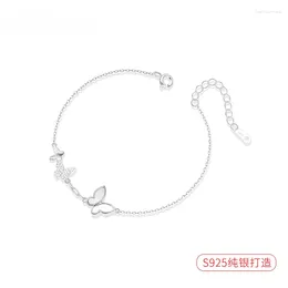 Link Bracelets 925 Sterling Silver Bracelet Women's Autumn And Winter Light Luxury Niche Design Sense Simple Temperament Hand Jewellery