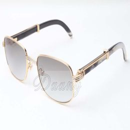 2018 New Factory Outlet Natural Mix Horn Shaped Lens Sunglasses 7381148 High End Luxury Square Sunglasses Size 56-21-135mm289k