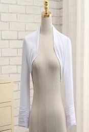 Vintage Lace Bridal Wraps Jackets with Long Sleeves and Satin and Chiffon Spring Wedding Bolero Bridal Capes Coats8429689