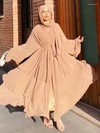 Ethnic Clothing Muslim Fashion Cardigan Abayas Dresses Chiffon Open Abaya Dubai Turkey Kaftan Casual Robe Kimono Femme Caftan Islam