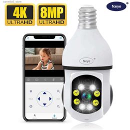 Baby Monitor Camera 5G WiFi E27 Bulb Monitoring Full Color Automatic Human Tracking Digital Zoom Video Security Q240308