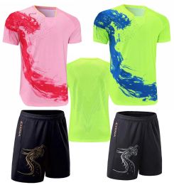 Polos 2022 CHINA Dragon Women Table Tennis Sets Jerseys, Men Ping Pong Clothes, Girls Table Tennis Shirt Shorts Kid Ping Pong Clothing