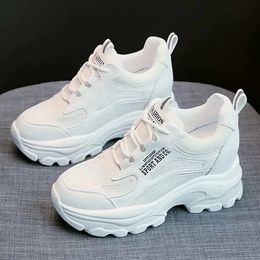Hidden Heel White Shoes Trendy Womens Shoes Breathable Thick Bottom Versatile Casual Shoe Comfortable Womens Sneakers 240228