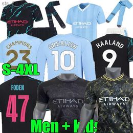 Soccer Jerseys Xxxl 4xl 23 24 Away Haaland De Bruyne 2023 2024 Rodrigo Home Third Black City Grealish Sterling Ferran Mahrez Foden MenH240308