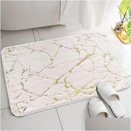 Bath Mats Inyahome For Room Luxury White And Gold Non Slip Soft Rug Absorbent Decor Kitchen Indoor 221123 Drop Delivery Dh3Kb