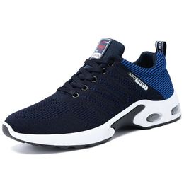 Hot-selling sports shoes Running shoes Walking work shoes Black white Grey blue red men's wear resistant comfortable breathable non-slip cushioning feet