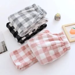 Shorts Pajama Pants Women Flannel Warm Pants Plus Fleece Thickened Coral Fleece Pants Large Size Warm Home Pants for Autumn Winter