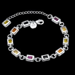Noble Fine elegant charm 14K White Gold Bracelets Zircon chain crystal Jewellery fashion for women wedding lady