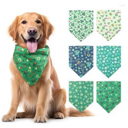 Dog Apparel Irish Festival Party Dogs Bandana StPatricks Costume NeckScarf Collar Holiday Dress Up Floral Printed Bandanas