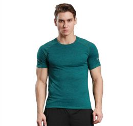 Male sports shortsleeved Tshirt training stretch sweat running instructor suit summer fitness uniforms fastdrying tights8772541