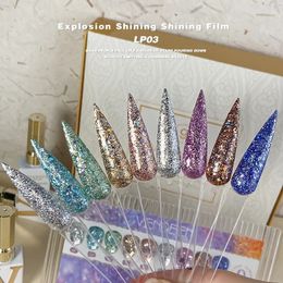 Reflective Glitter Gel Nail Polish Ice Through Sequins Soak Off UV Varnish DIY Sparkling For Manicure Art 240229