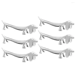 Dinnerware Sets 6 Pcs Puppy Chopstick Rest Tools Kitchen Accessory Decorations Nice Home Supplies Zinc Alloy Restaurant Holder Spoon