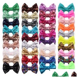Headband 38 Colours 4 Inch Sequins Bow Diy Headbands Accessories Baby Boutique Hair Bows Without Alligator Clip For Girls M791 Drop Del Dh8E1