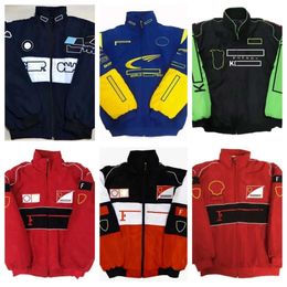 F1 racing jackets autumn and winter full embroidery cotton clothing spot sales Car Logo Full Embroidery Jackets College Style Retro Motorcycle Jackets wi