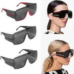 Mens and womens fashion oversized frame wave mask sunglasses designer rectangular frame outdoor glasses top-level original packaging box MJ644