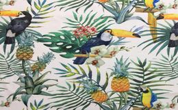 Rainforest Summer Parrot Digital Print Ramphasto Chair Upholstery Sofa Armchair Velvet Fabric Decorative Pillow Case Cloth 140cm w8874488