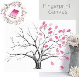 Fingerprint Tree Signature Canvas Painting Car Wedding Gift Decoration Name and Date Customised Guest registration book 3040 cm5168704