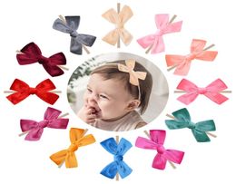 Baby Girls Hair Accessories Headbands Childrens Cute Bowsknot Headwear Princess Bowknot Solid Bow Kids Infant Headdress3093981