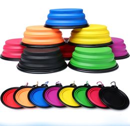 Outdoor Gadgets Collapsible Pet Feeding Bowl Travel Dog Cat Foldable Pop Up Compact Silicone Dish Feeder Food Container 300pcs9696901