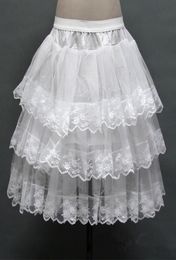 3 Layers Hoopless Lace Petticoat Women Short Petticoats A Line underskirt Bridal crinoline Petticoat9145539