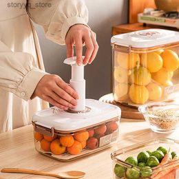 Food Jars Canisters Vacuum sealed canister household fresh-keeping box refrigerator food storage containers drainable kitchen Organisers fruit tank L240308