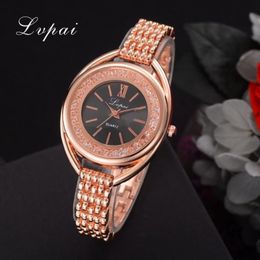 Wristwatches Fashion Luxury Ladies Watch Women 2021 Rhinestone Casual Womens Watches Rose Gold Bracelet Montre Femme Clock Relogio3090