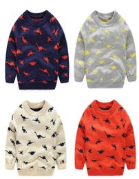 autumn winter Knitted Toddler Boy Sweater Casual Spring Cartoon Dinosaur Pattern Warm Cotton Boys Sweaters Pullovers Children1663525