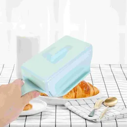 Plates Butter Dish With Lid Case Container Imitation Ceramic Household Storage Tableware Cheese