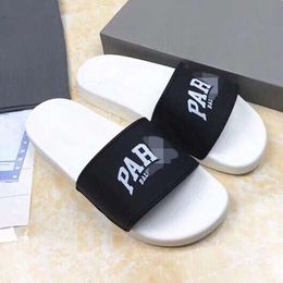 Balencaga Fashion Outsider One Word Slippers Summer Letter Printed Paris Luxury Designer Slides 6QADU