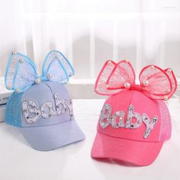 Ball Caps Girl Baby Lovable Cute Baseball Kids Child Princess Ear Rhinestone Snapback Hats For Dance Party Birthday Gift