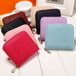 Pink sugao designer wallets men and women pu leather high small coin purse zip clutch bag buckle mobile phone coin purse wallet ne2787