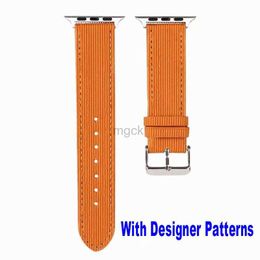 Bands Watch Luxury D Designer WatchBands Straps for watch 8 7 6 5 4 3 2 1 soft PU Leather Replacement bands Men and Women Fashion Red flower iwatch Strap 240308