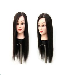 24quot Mannequin Head With Hair High temperature Fibre Hairdresser Training Head Manikin Cosmetology Head Table Clamp Stand Inc6132645