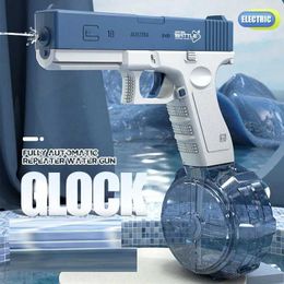 Gun Toys 2023 New Water Gun Electric Glock Pistol Shooting Toy Full Automatic Summer Water Beach Toy For Kids Boys Girls AdultsL2403