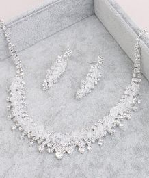 Classic Clear Crystal Jewellery Sets High Quality Handmade Bridal Wedding Evening Prom Party Earrings and Necklace Fairy Lady039s9763010