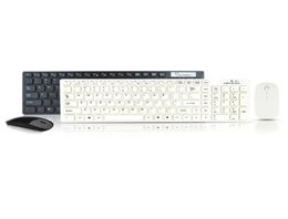 High Quality Ultra Thin White 24G Cordless Wireless Keyboard Optical Mouse Protable Wirless Combos Z02113477385