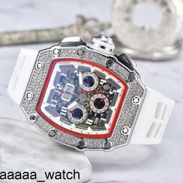 RicharMill Pin Designer Watch 6 Diamond Automatic Date Limited Edition Mens Top Brand Luxury Full Function Quartz Watches Silicone Strap Swiss ZF Factory
