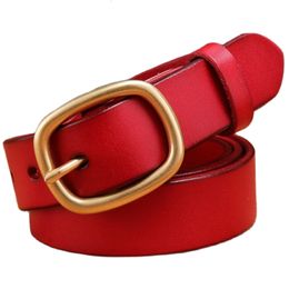 designer belt for women high quality luxury 100 real full grain genuine leather camel cowgirl 28mn red fashion 125cm 240219