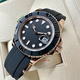 Counter quality watch 18K ROSE GOLD BLACK DIAL Sapphire Automatic Mechanical Bracelet Men's Watches waterproof Wristwatches279c