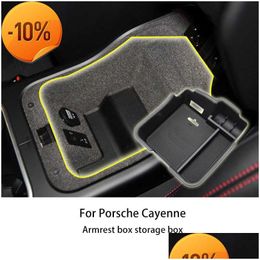Other Interior Accessories Wholesale Car Central Control Armrest Storage Box Organizer Tray Holder For Porsche Cayenne Cwh-108 Accesso Dhscq