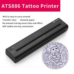 Yilong Portable Thermal Tattoo Transfer Printer Machine Bluetooth Smart Network Stencil Maker Line Drawing Po Printing Copier 240227